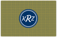 Thumbnail for Personalized Fret Placemat - Navy and Mustard - Navy Circle Frame -  View
