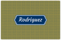 Thumbnail for Personalized Fret Placemat - Navy and Mustard - Navy Decorative Rectangle Frame -  View