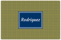 Thumbnail for Personalized Fret Placemat - Navy and Mustard - Navy Rectangle Frame -  View