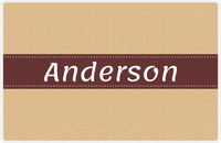 Thumbnail for Personalized Fret Placemat - Light Brown and Champagne - Brown Ribbon Frame -  View