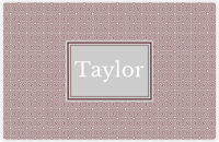 Thumbnail for Personalized Fret Placemat - Brown and White - Light Grey Rectangle Frame -  View