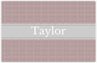 Thumbnail for Personalized Fret Placemat - Brown and White - Light Grey Ribbon Frame -  View
