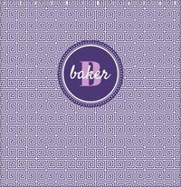 Thumbnail for Personalized Fret Shower Curtain - Purple - Circle Nameplate - Decorate View