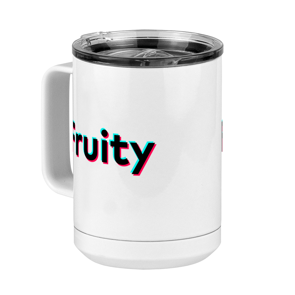 Fruity Coffee Mug Tumbler with Handle (15 oz) - TikTok Trends - Front Left View