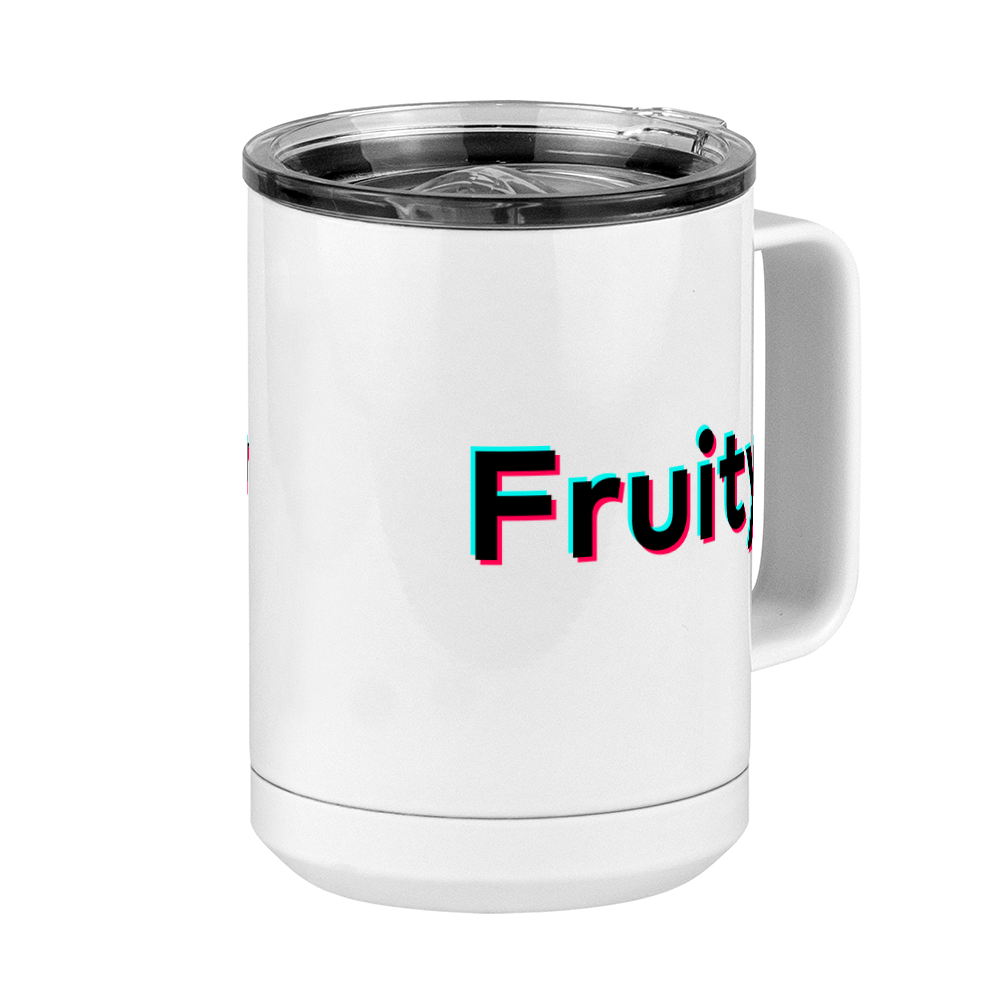 Fruity Coffee Mug Tumbler with Handle (15 oz) - TikTok Trends - Front Right View