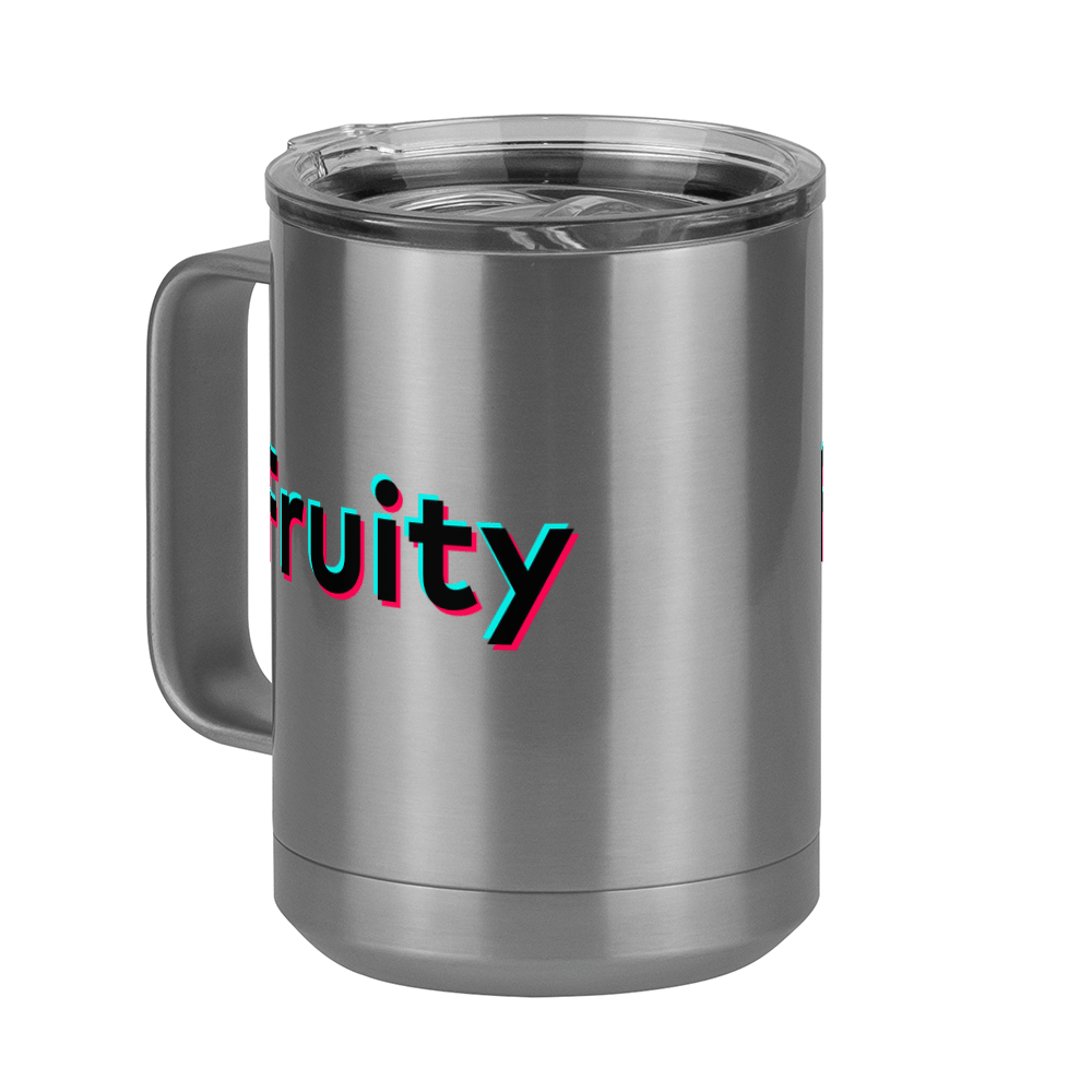 Fruity Coffee Mug Tumbler with Handle (15 oz) - TikTok Trends - Front Left View