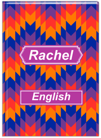 Thumbnail for Personalized Funky Arrows Journal - Blue and Orange - Decorative Rectangle Nameplate - Front View