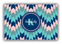 Thumbnail for Personalized Funky Arrows Canvas Wrap & Photo Print - Blue with Circle Nameplate - Front View