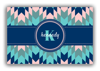 Thumbnail for Personalized Funky Arrows Canvas Wrap & Photo Print - Blue with Circle Ribbon Nameplate - Front View