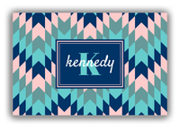 Thumbnail for Personalized Funky Arrows Canvas Wrap & Photo Print - Blue with Rectangle Nameplate - Front View