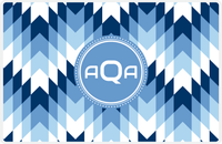 Thumbnail for Personalized Funky Arrows Placemat - Navy and Light Blue - Glacier Circle Frame -  View