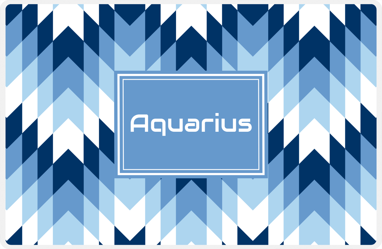 Personalized Funky Arrows Placemat - Navy and Light Blue - Glacier Rectangle Frame -  View