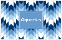 Thumbnail for Personalized Funky Arrows Placemat - Navy and Light Blue - Glacier Rectangle Frame -  View