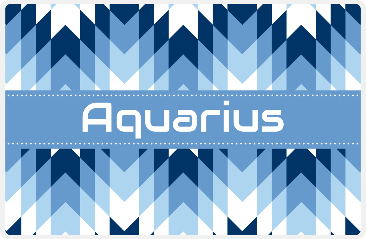 Personalized Funky Arrows Placemat - Navy and Light Blue - Glacier Ribbon Frame -  View