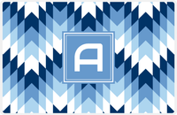 Thumbnail for Personalized Funky Arrows Placemat - Navy and Light Blue - Glacier Square Frame -  View