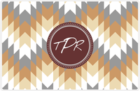 Thumbnail for Personalized Funky Arrows Placemat - Light Brown and Champagne - Brown Circle Frame -  View
