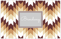 Thumbnail for Personalized Funky Arrows Placemat - Brown and White - Light Grey Rectangle Frame -  View