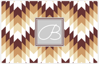 Thumbnail for Personalized Funky Arrows Placemat - Brown and White - Light Grey Square Frame -  View