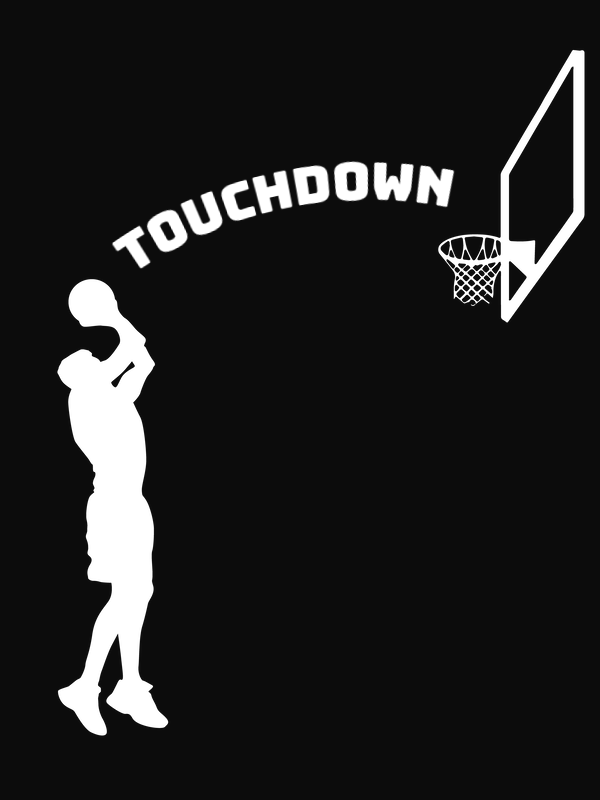 Personalized Funny Basketball T-Shirt - Black - Touchdown - Decorate View
