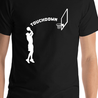 Thumbnail for Personalized Funny Basketball T-Shirt - Black - Touchdown - Shirt Close-Up View