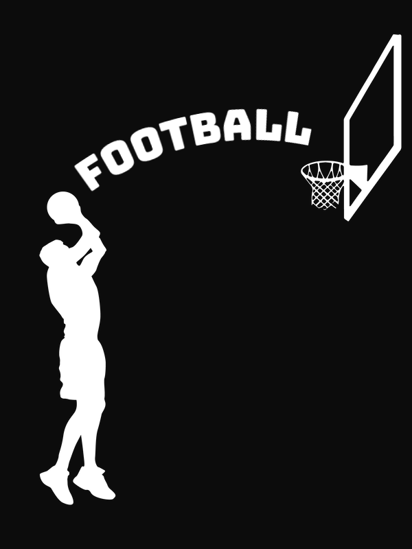 Personalized Funny Basketball T-Shirt - Black - Football - Decorate View
