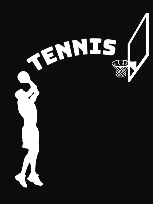 Personalized Funny Basketball T-Shirt - Black - Tennis - Decorate View