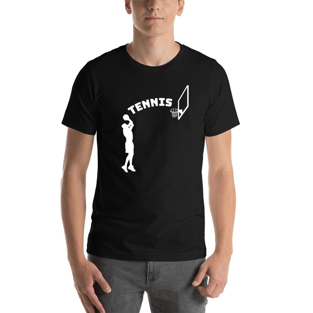 Personalized Funny Basketball T-Shirt - Black - Tennis - Shirt View