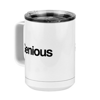 Thumbnail for Funny Genious Coffee Mug Tumbler with Handle (15 oz) - Front Left View