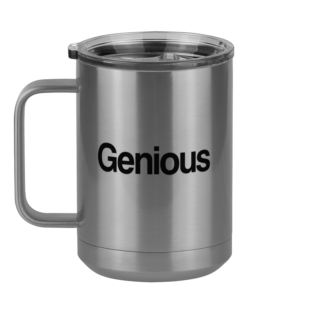 Funny Genious Coffee Mug Tumbler with Handle (15 oz) - Left View