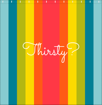 Thumbnail for Personalized Fun Stripes Shower Curtain - Blue Background - Thirsty - Decorate View