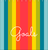 Thumbnail for Personalized Fun Stripes Shower Curtain - Blue Background - Goals - Decorate View