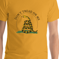 Thumbnail for Gadsden Flag T-Shirt - Mustard - Don't Tread On Me - Shirt Close-Up View