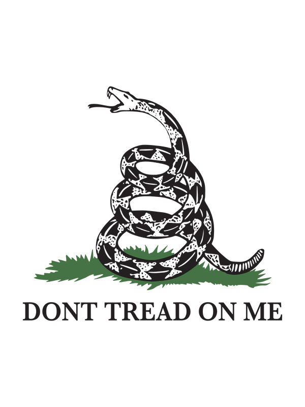 Gadsden Flag T-Shirt - White - Don't Tread On Me - Decorate View