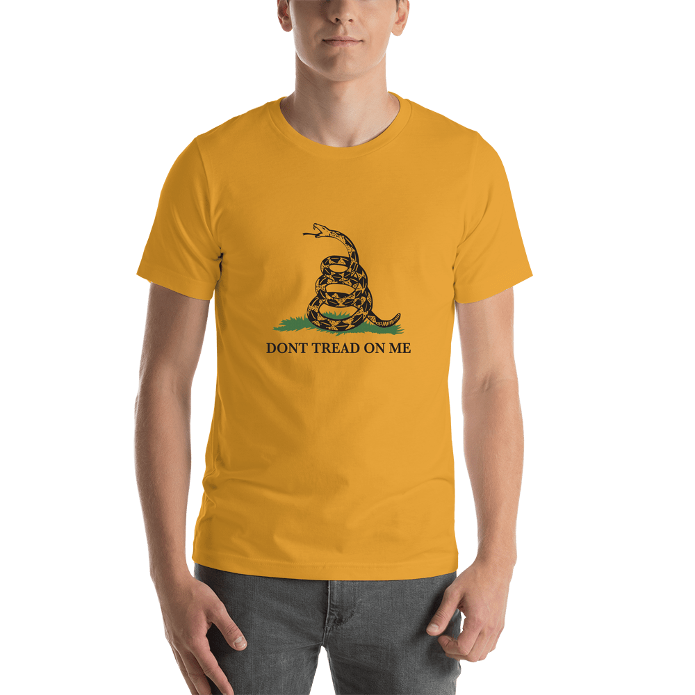 Gadsden Flag T-Shirt - Mustard - Don't Tread On Me - Shirt View