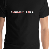 Thumbnail for Gamer Boi T-Shirt - Black - Shirt Close-Up View