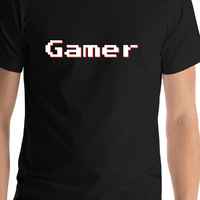 Thumbnail for Gamer T-Shirt - Black - Shirt Close-Up View