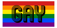 Thumbnail for Personalized Gay Pride Beach Towel - Rainbow - Front View