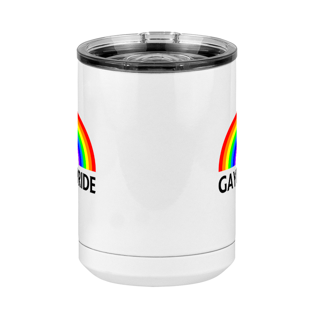 Personalized Gay Pride Rainbow Coffee Mug Tumbler with Handle (15 oz) - Front View
