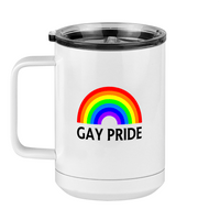Thumbnail for Personalized Gay Pride Rainbow Coffee Mug Tumbler with Handle (15 oz) - Left View