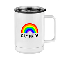 Thumbnail for Personalized Gay Pride Rainbow Coffee Mug Tumbler with Handle (15 oz) - Right View