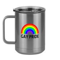 Thumbnail for Personalized Gay Pride Rainbow Coffee Mug Tumbler with Handle (15 oz) - Left View