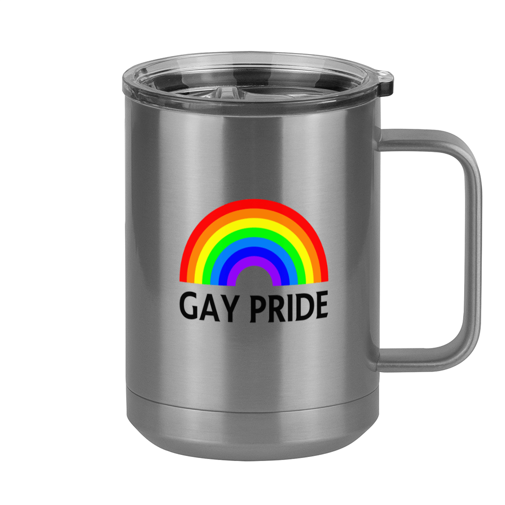 Personalized Gay Pride Rainbow Coffee Mug Tumbler with Handle (15 oz) - Right View