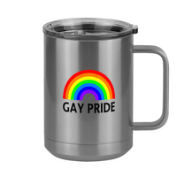 Thumbnail for Personalized Gay Pride Rainbow Coffee Mug Tumbler with Handle (15 oz) - Right View