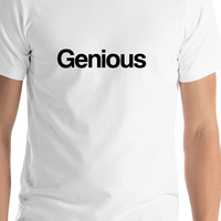 Thumbnail for Genious T-Shirt - White - Shirt Close-Up View