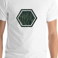 Thumbnail for Geometric Forest T-Shirt - White - Shirt Close-Up View
