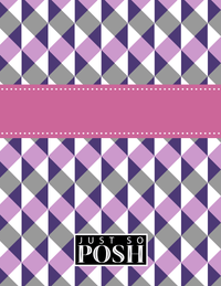 Thumbnail for Personalized Geo Squared Notebook - Purple and Grey - Ribbon Nameplate - Back View