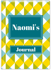 Thumbnail for Personalized Geo Squared Journal - Blue and Yellow - Rectangle Nameplate - Front View