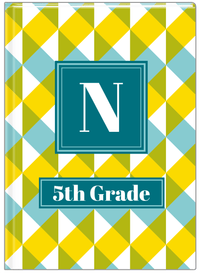 Thumbnail for Personalized Geo Squared Journal - Blue and Yellow - Square Nameplate - Front View