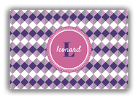 Thumbnail for Personalized Geo Squared Canvas Wrap & Photo Print - Purple with Circle Nameplate - Front View