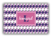 Thumbnail for Personalized Geo Squared Canvas Wrap & Photo Print - Purple with Rectangle Nameplate - Front View